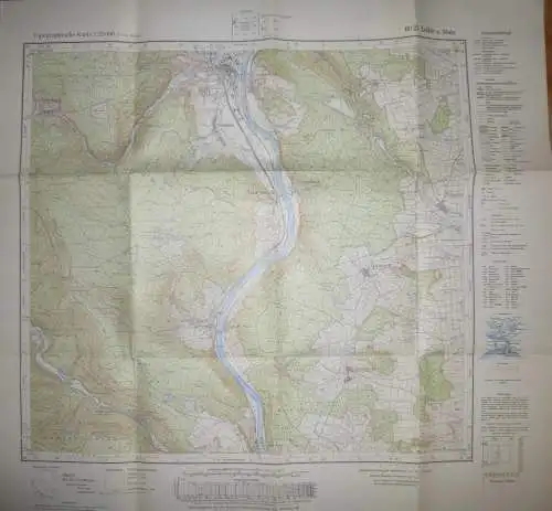 Lohr am Main 1968 - Topographische Karte 6023 - Maßstab 1:25'000 62cm x 60cm