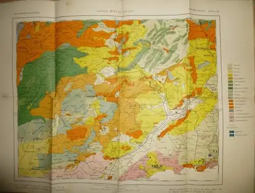 Mapa geologico de Espana ca. 1910 - Tercera Edicion - Albacete Murcia Alicante - Hoja N°45 - 40cm x 54cm - Maßstab 1:400