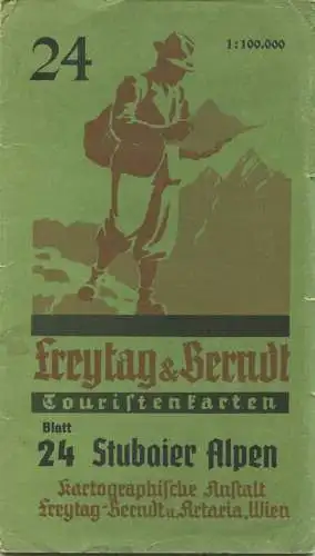 Österreich - Touristenkarten Blatt 24 Stubaier Alpen - 1:100 000 - 58cm x 67cm - Kartographische Anstalt Freytag