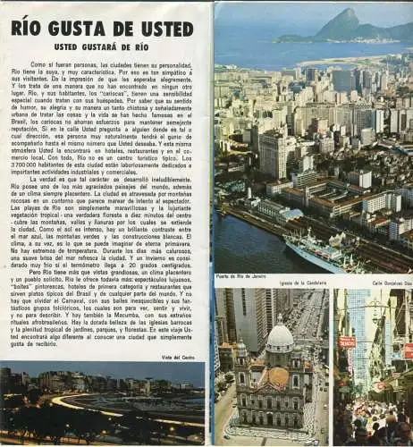 Brasil - Rio 1970 - Faltblatt mit 36 Abbildungen - Varig - su agente de viajes IATA