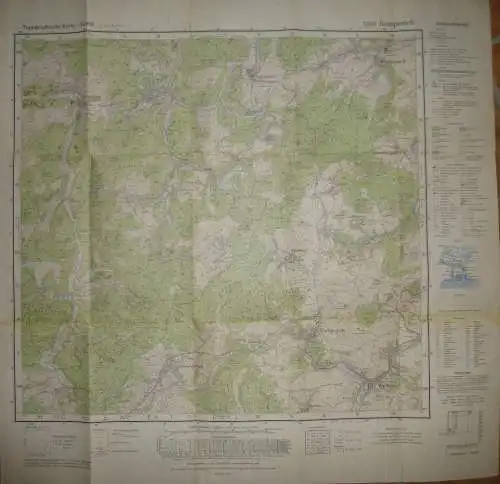 Kempenich 1968 - Topographische Karte 5508 - Maßstab 1:25'000 59cm x 59cm