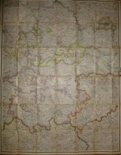 Ravensteins Spezialkarte der Provinz Sachsen und der Freistaaten Thüringen und Anhalt -  123cm x 98cm Maßstab 1:300'000