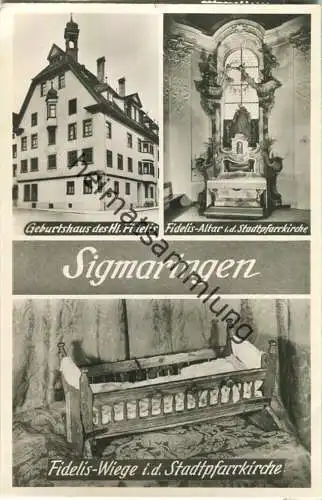 72488 Sigmaringen - Geburtshaus des Hl. Fidelis - Wiege - Altar - Gebr. Metz Tübingen