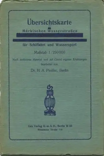 Übersichtskarte der Märkischen Wasserstrassen für Schiffahrt und Wassersport 30er Jahre - Maßstab 1:250'000 75cm x 95cm