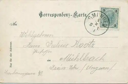 Gmunden vom Calvarienberge - Verlag F. E. Brandt Gmunden gel. 1901