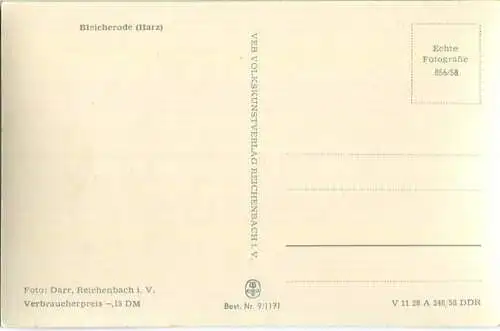 99752 Bleicherode - Foto-Ansichtskarte - VEB Volkskunstverlag Reichenbach 1958