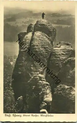 Sächsische Schweiz - Mönchsfelsen - Foto-Ansichtskarte - Verlag Gebr. Metz Tübingen