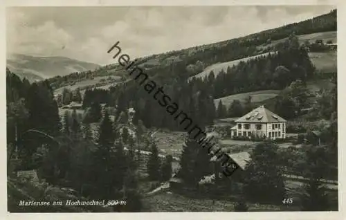 Mariensee am Hochwechsel - Foto-AK - Verlag A. Pelnitschar Aspang 1935 gel. 1935