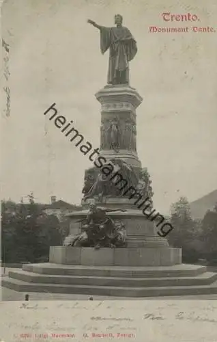 Trento - Monument Dante - Foto-AK - Edizione Luigi Marsoner - gel. 1902