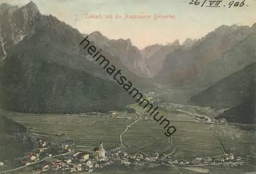 Toblach - Ampezzaner Dolomiten - Verlag Stengel & Co. Dresden 1902 gel. 1906