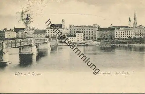 Linz - Donaubrücke - Verlag F. W. Schrinner Linz - gel. 1905