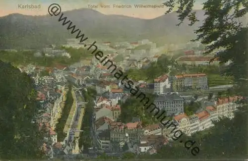 Karlsbad - Total vom Friedrich Wilhelmplatz - Verlag Reinicke & Rubin Dresden gel. 1911