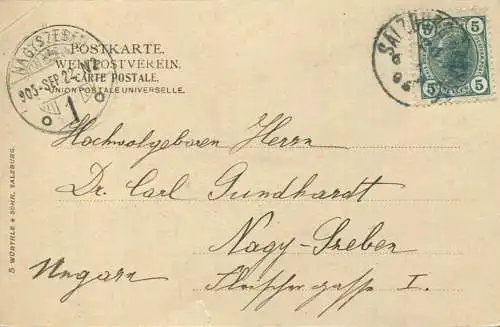 Salzburg - Von Mülln - Verlag Würthle & Sohn Salzburg gel. 1905