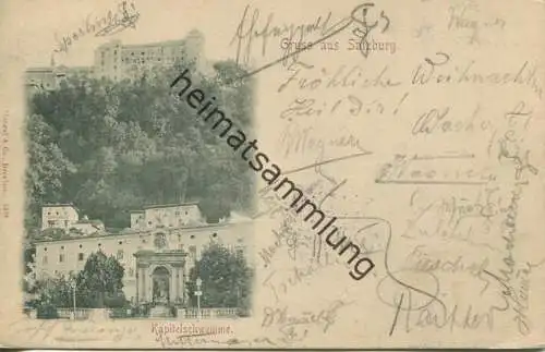 Gruss aus Salzburg - Kapitelschwemme - Verlag Stengel & Co. Dresden gel. 1897