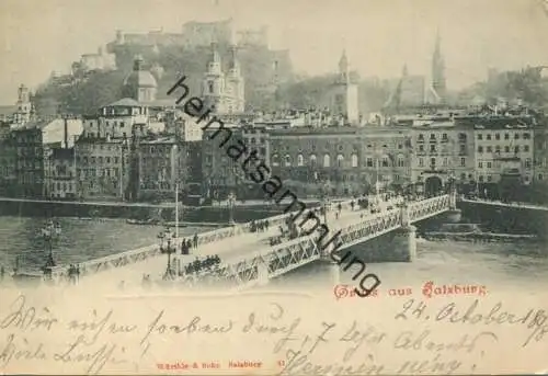 Gruss aus Salzburg - Verlag Würthle & Sohn Salzburg gel. 1898