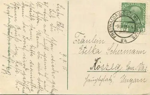 Nieder Lindewiese - Verlag Josef Wagner Freiwaldau gel. 1915