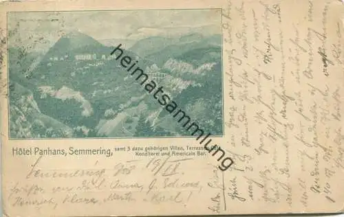 Semmering - Hotel Panhans gel. 1901