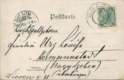 Graz - Blick gegen Norden - Schneider & Lux Wien gel. 1903