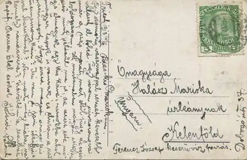 Graz - Blick vom Schlossberg mit Starke-Häuschen gel. 1913