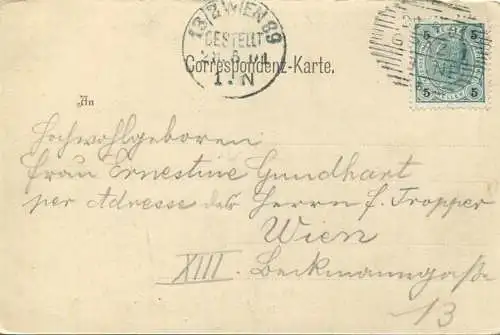Graz - Rathaus und Herrengasse gel. 1901
