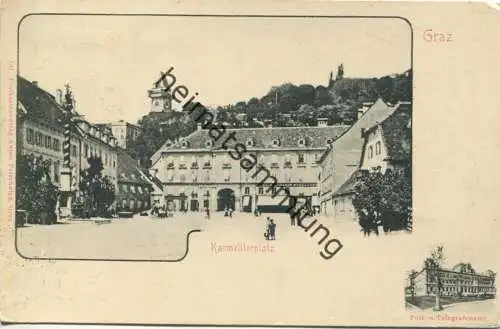 Graz - Karmeliterplatz - Post- und Telegrafenamt - Verlag Anton Petschnigg Graz gel. 1903