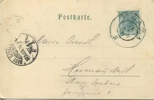 Graz - Karmeliterplatz - Post- und Telegrafenamt - Verlag Anton Petschnigg Graz gel. 1903