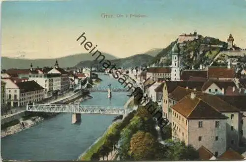 Graz - Die drei Brücken - Verlag F. Knollmüller Graz 1912 gel. 1914