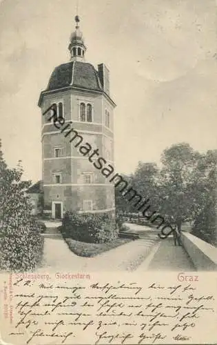 Graz - Schlossberg - Glockenturm - Verlag Stengel & Co. Dresden gel. 1902