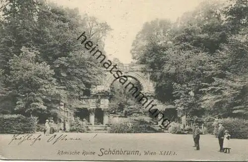 Wien - Schönbrunn - Römische Ruine - Verlag K. Ledermann Wien 1907 gel. 1908