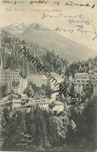 Bad Gastein - Schwarzenberg Anlagen - Verlag Stengel & Co. Dresden gel. 1907