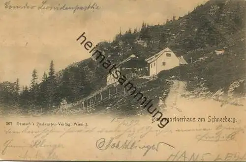 Baumgartnerhaus am Schneeberg - Verlag Deutsch Wien gel. 1899