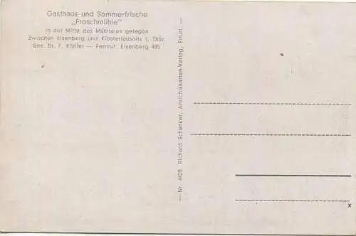 Das Mühltal bei Eisenberg - Verlag Richard Schenker Erfurt