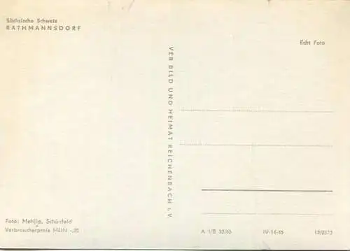 Rathmannsdorf - Foto-AK Grossformat 1965 - Verlag VEB Bild und Heimat Reichenbach