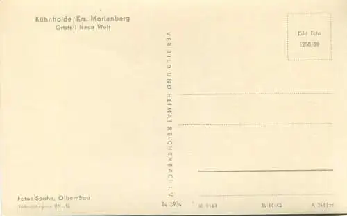 Kühnhaide - Ortsteil Neue Welt - Foto-AK 1959 - Verlag VEB Bild und Heimat Reichenbach