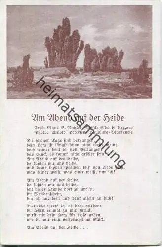 Liederkarte - Am Abend auf der Heide - Verlag Robert Franke Hamburg - Feldpost