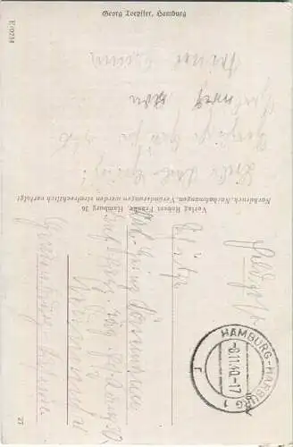 Liederkarte - Am Abend auf der Heide - Verlag Robert Franke Hamburg - Feldpost