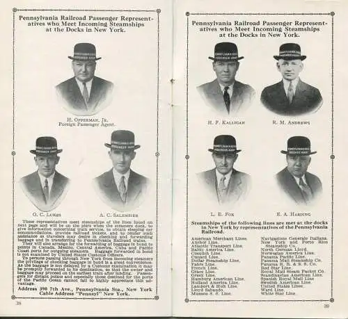 Time Table 1929 - Pennsylvania Railroad - The Broad Way to the West - Fahrplan - 42 Seiten mit 22 Abbildungen