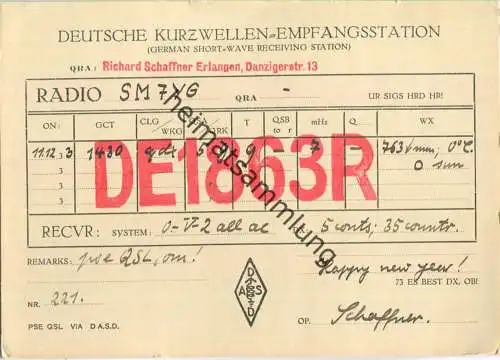 QSL - QTH - Funkkarte - DE1863R - Erlangen - 1933