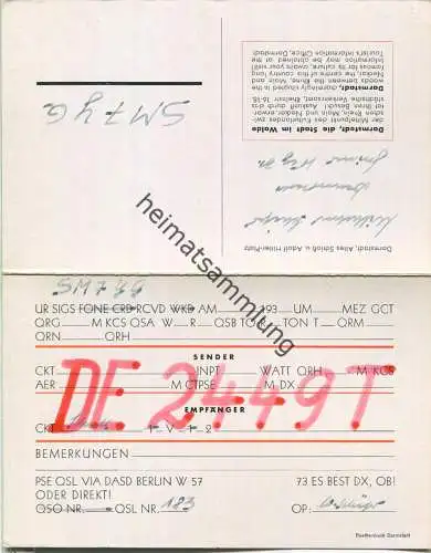 QSL - QTH - Funkkarte - DE2449T - Darmstadt - Adolf-Hitler-Platz - 30er Jahre