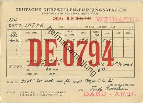 QSL - QTH - Funkkarte - DE643 - Münster - 1932