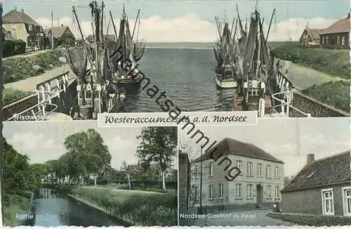 26553 Westeraccumersiel - Hafen - Schiffe - Nordsee-Gasthof H. Peisl