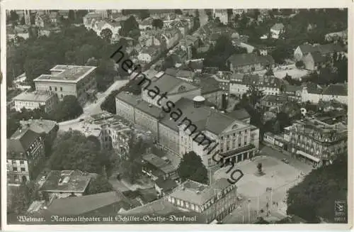 Weimar - Klinke-Luftbild - Nationaltheater - Foto-Ansichtskarte 30er Jahre