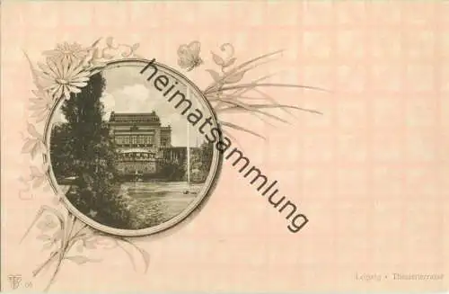 Leipzig - Theaterterrasse - Sammlung Wollmann 1899