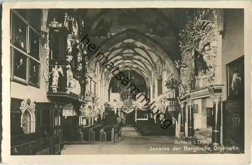 Schleiz - Bergkirche - Orgelseite - Foto-Ansichtskarte