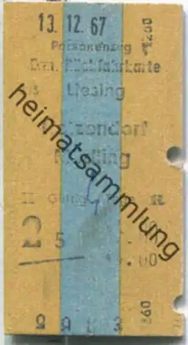 Fahrkarte - Liesing - Mödling 1967