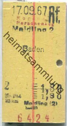 Fahrkarte - Mödling 2 - Baden 1967