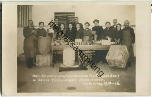 Leipzig - Engelsdorf - Ernährungsausschuss und freiwillige Helferinnen - Foto-Ansichtskarte - Weltkrieg 1914-16