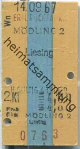 Fahrkarte - Mödling 2 - Liesing 1967