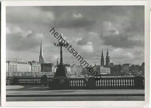 Hamburg - Panorama - Foto-Ansichtskarte - Handabzug Grossformat - Verlag H. v. Seggern Hamburg - 40er Jahre