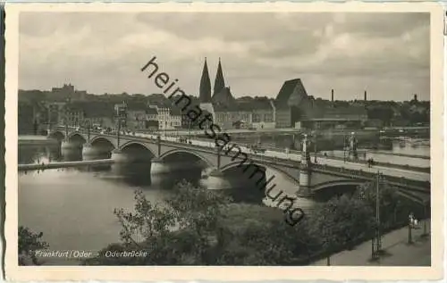 Frankfurt/Oder - Oderbrücke - Foto-Ansichtskarte - Verlag Schöning & Co Lübeck